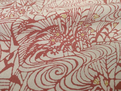 平和屋着物●稲垣稔次郎画　小紋　型染め　流水草花文　正絹　逸品　AABK1909ck
