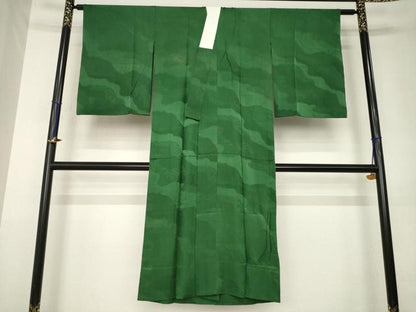 平和屋着物●長襦袢　無双仕立て　道長地紋　柳煤竹色　正絹　逸品　AABK1913ck