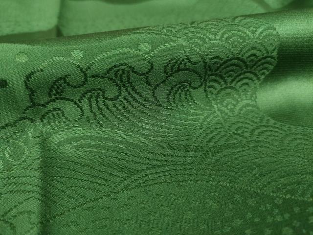 平和屋着物●長襦袢　無双仕立て　道長地紋　柳煤竹色　正絹　逸品　AABK1913ck