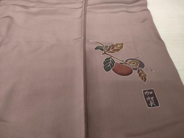 平和屋着物●本加賀友禅作家　柿本市郎監修　色無地　箔散らし地紋　鴇浅葱色　大丸扱い　正絹　逸品　AABK1916ck