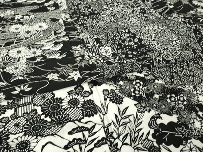 平和屋着物●洗える最高級着物　＜英＞はなぶさ謹製　訪問着　型染め　流水花文　黒地　洗える着物　AABK1919ck