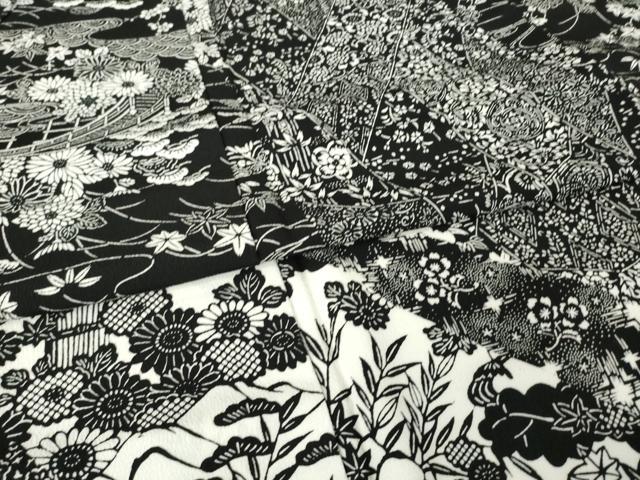 平和屋着物●洗える最高級着物　＜英＞はなぶさ謹製　訪問着　型染め　流水花文　黒地　洗える着物　AABK1919ck