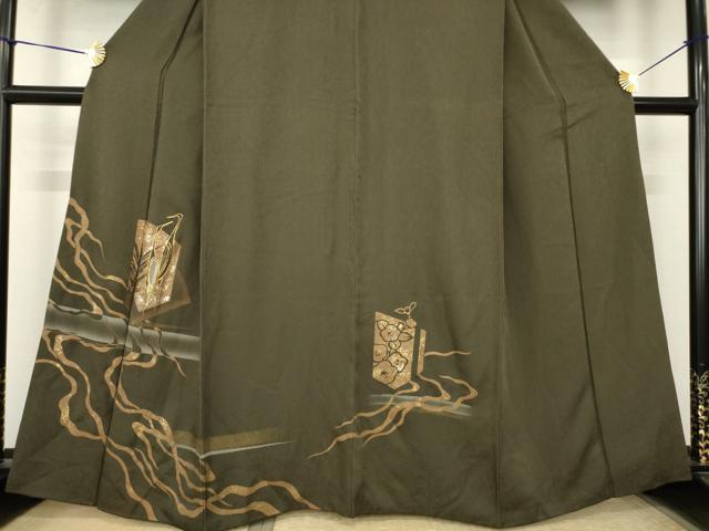 平和屋着物●訪問着　駒刺繍　鶴　金銀彩　正絹　逸品　AABK1920ck