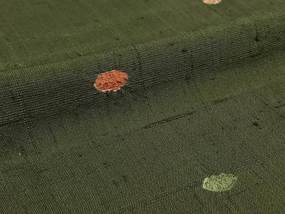 平和屋着物▽生紬　単衣　絞り　丸文　正絹　逸品　AABK1926jh