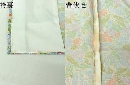 平和屋着物▽小紋　単衣　草花文　洗える着物　AABK1928jh