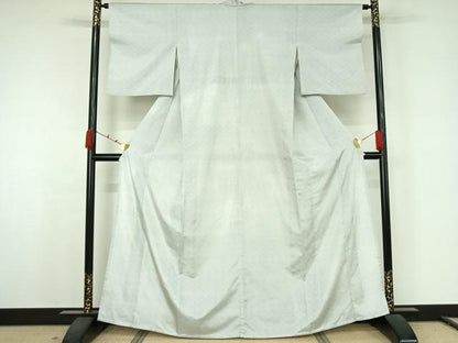 平和屋着物▽小紋　単衣　横段花文　洗える着物　AABK1931jh