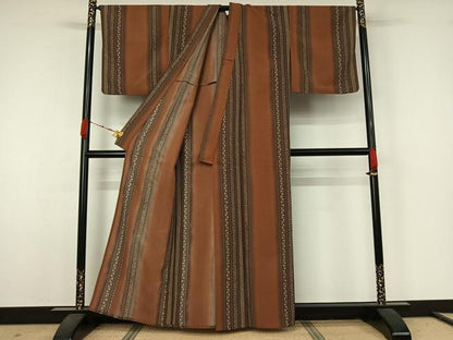 平和屋着物▽小紋　単衣　箔散らし花間道　暈し染め　洗える着物　AABK1933jh