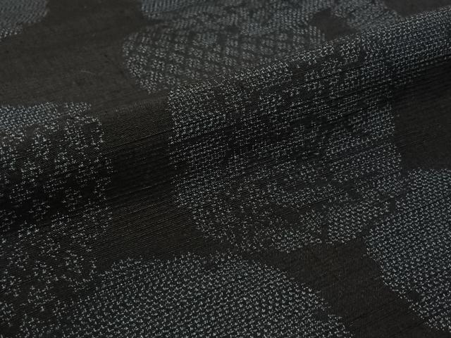 平和屋着物▽上質な紬　単衣　雪輪花文　正絹　逸品　AABK1934jh