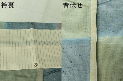 平和屋着物▽上質な紬　単衣　横段文　正絹　逸品　AABK1938jh