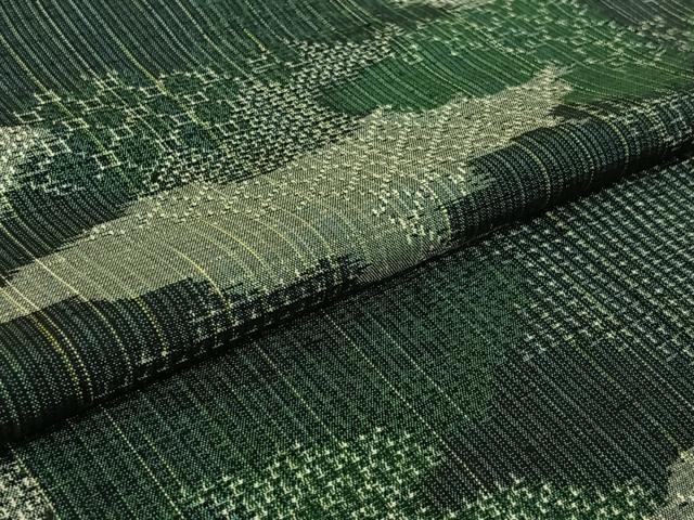 平和屋着物▽絹蚕紬　単衣　霞文　証紙付き　正絹　逸品　AABK1939jh