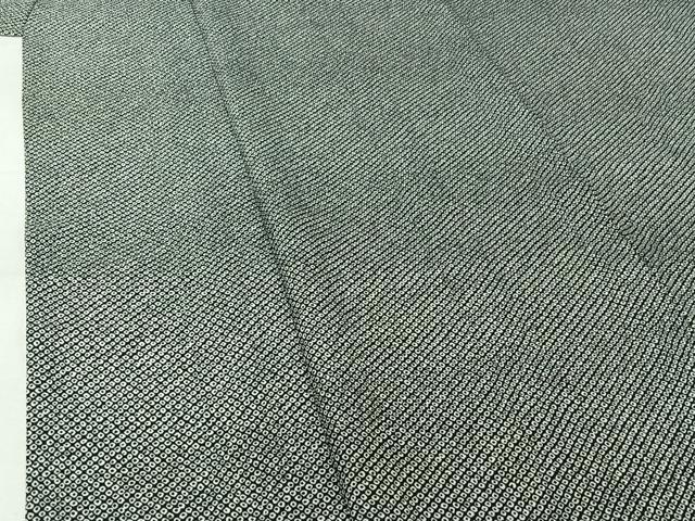 平和屋着物▽小紋　単衣　鹿の子文様　黒地　洗える着物　AABK1943jh