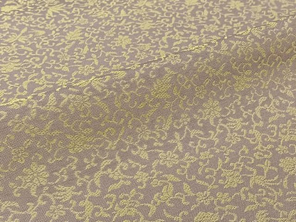 平和屋着物▽お召　単衣　黄金糸　花唐草文　正絹　逸品　AABK1945jh