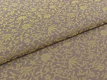 平和屋着物▽お召　単衣　黄金糸　花唐草文　正絹　逸品　AABK1945jh