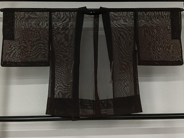 平和屋着物▽羽織　スリーシーズン　春夏秋　塵除け　黒地　正絹　逸品　AABK1946jh
