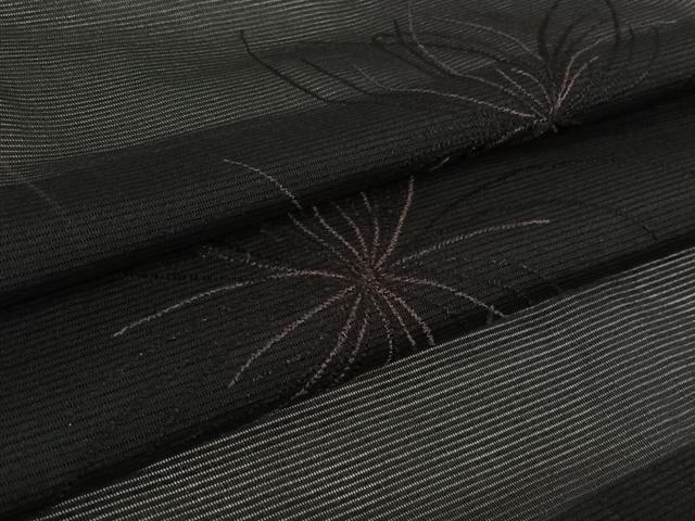 平和屋着物▽羽織　スリーシーズン　春夏秋　塵除け　舞花文　黒地　正絹　逸品　AABK1948jh