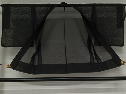 平和屋着物▽羽織　スリーシーズン　春夏秋　塵除け　流水文　黒地　正絹　逸品　AABK1951jh