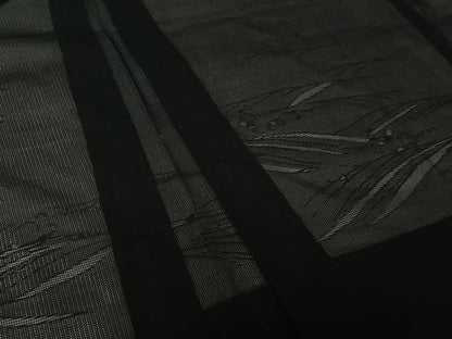 平和屋着物▽羽織　スリーシーズン　春夏秋　塵除け　流水文　黒地　正絹　逸品　AABK1951jh