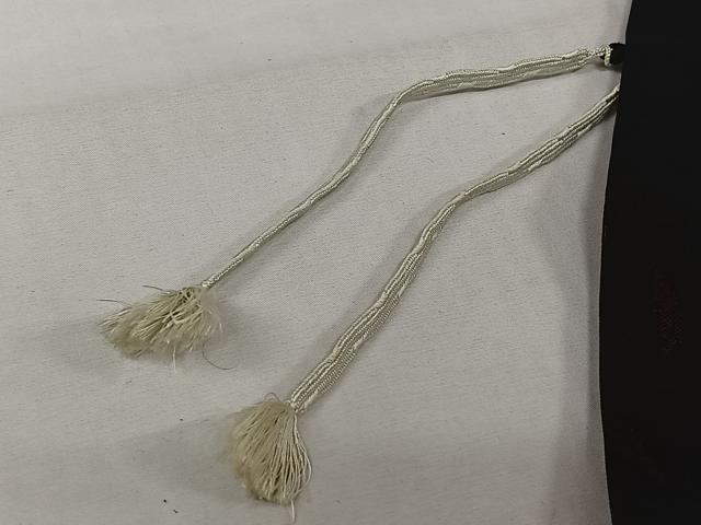 平和屋着物▽羽織　スリーシーズン　春夏秋　塵除け　流水草葉文　黒地　正絹　逸品　AABK1953jh