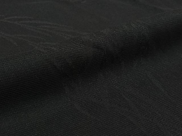 平和屋着物▽羽織　スリーシーズン　春夏秋　塵除け　草葉文　黒地　正絹　逸品　AABK1956jh