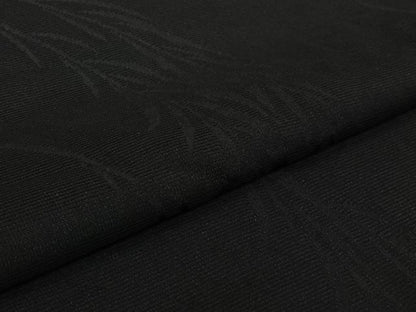 平和屋着物▽羽織　スリーシーズン　春夏秋　塵除け　草葉文　黒地　正絹　逸品　AABK1956jh