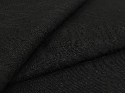 平和屋着物▽羽織　スリーシーズン　春夏秋　塵除け　草葉文　黒地　正絹　逸品　AABK1956jh