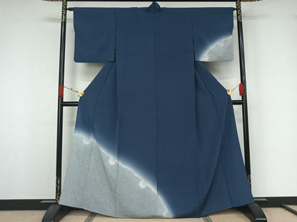 平和屋着物▽訪問着　単衣　雪輪鹿の子文　暈し染め　正絹　逸品　AABK2029jh