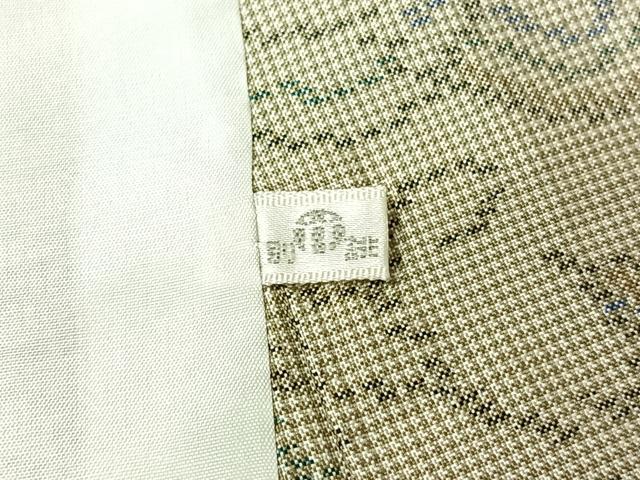 平和屋着物▽本場大島紬　単衣　7マルキ　草花文　正絹　逸品　AABK2034jh