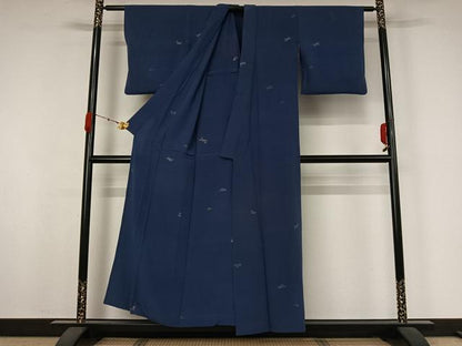 平和屋着物▽上質な小紋　単衣　寿光織　鳥獣文　金糸　正絹　逸品　AABK2036jh