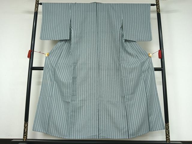 平和屋着物▽小紋　単衣　縞　洗える着物　AABK2047jh