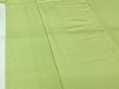 平和屋着物▽上質な色無地　単衣　若芽色　正絹　逸品　AABK2050jh