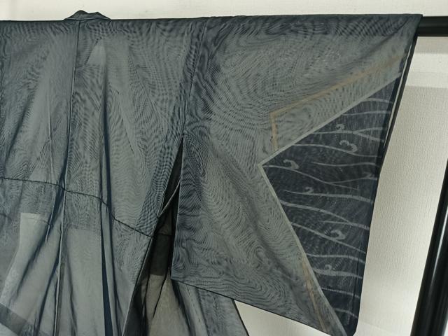 平和屋着物▽訪問着　無双　紗袷　紗×紗　立波文　金彩　正絹　逸品　AABK2051jh