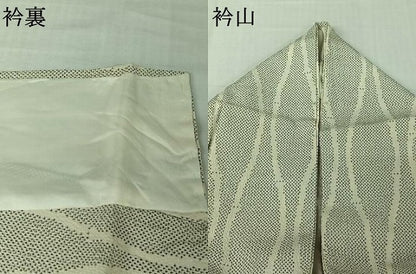 平和屋着物▽本塩沢　単衣　立涌文　証紙付き　正絹　逸品　AABK2054jh