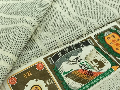 平和屋着物▽本塩沢　単衣　立涌文　証紙付き　正絹　逸品　AABK2054jh