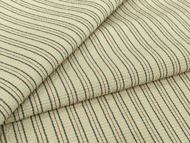 平和屋着物▽本塩沢　単衣　縞　正絹　逸品　AABK2058jh