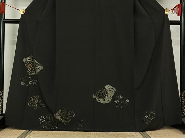 平和屋着物▽色留訪問着　単衣　駒刺繍　正倉院花文　金彩　正絹　逸品　AABK2059jh