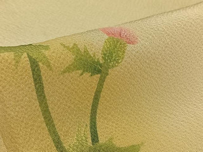 平和屋着物▽訪問着　単衣　手描き　草花文　暈し染め　ゑり善扱い　正絹　逸品　AABK2061jh