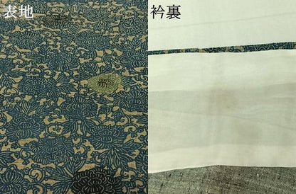平和屋着物▽小紋　単衣　型染め　草花文　AABK2071jh
