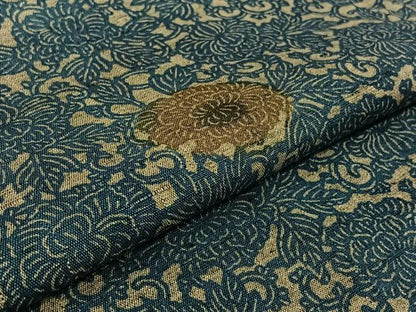 平和屋着物▽小紋　単衣　型染め　草花文　AABK2071jh