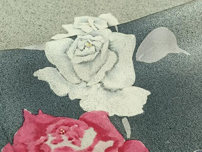 平和屋着物▽訪問着　単衣　草花文　暈し染め　正絹　逸品　AABK2075jh