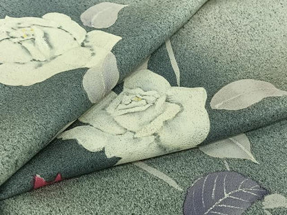 平和屋着物▽訪問着　単衣　草花文　暈し染め　正絹　逸品　AABK2075jh
