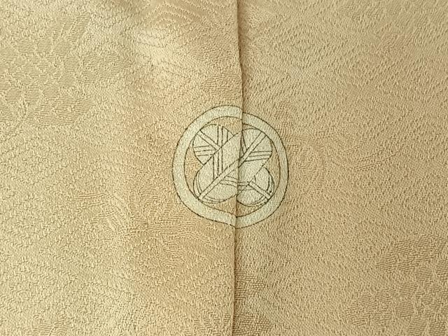平和屋着物▽訪問着　単衣　刺繍　草花文　金彩　正絹　逸品　AABK2076jh