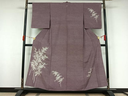 平和屋着物▽訪問着　江戸小紋　単衣　笹竹文　鮫小紋柄　正絹　逸品　AABK2077jh