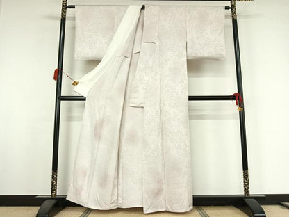 平和屋着物▽上質な小紋　単衣　霞文　正絹　逸品　AABK2078jh
