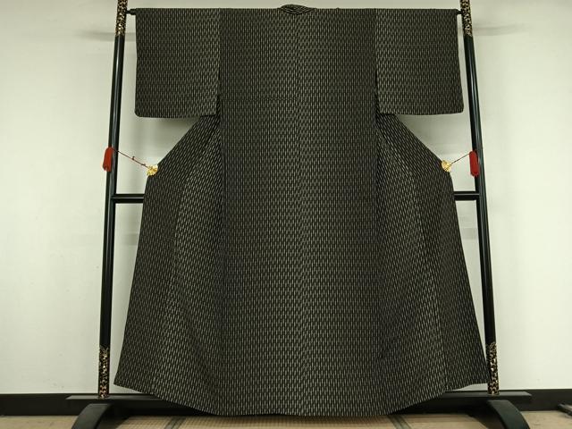 平和屋着物▽上質な小紋　単衣　幾何学文様　正絹　逸品　AABK2080jh
