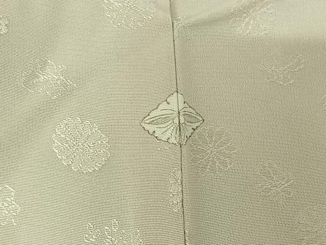平和屋着物▽上質な色無地　単衣　草花地紋　練色　正絹　逸品　AABK2084jh