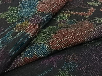 平和屋着物▽上質な紬　単衣　流水花文　正絹　逸品　AABK2088jh