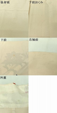 平和屋着物▽訪問着　単衣　更紗花文　金銀彩　正絹　逸品　AABK2089jh