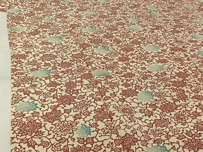 平和屋着物▽上質な小紋　単衣　お召地　型染め　草花文　正絹　逸品　AABK2090jh