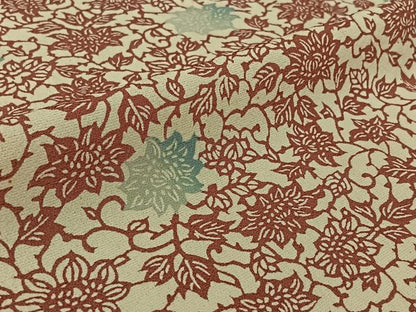 平和屋着物▽上質な小紋　単衣　お召地　型染め　草花文　正絹　逸品　AABK2090jh