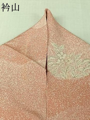 平和屋着物▽上質な小紋　単衣　手描き　草花文　正絹　逸品　AABK2091jh